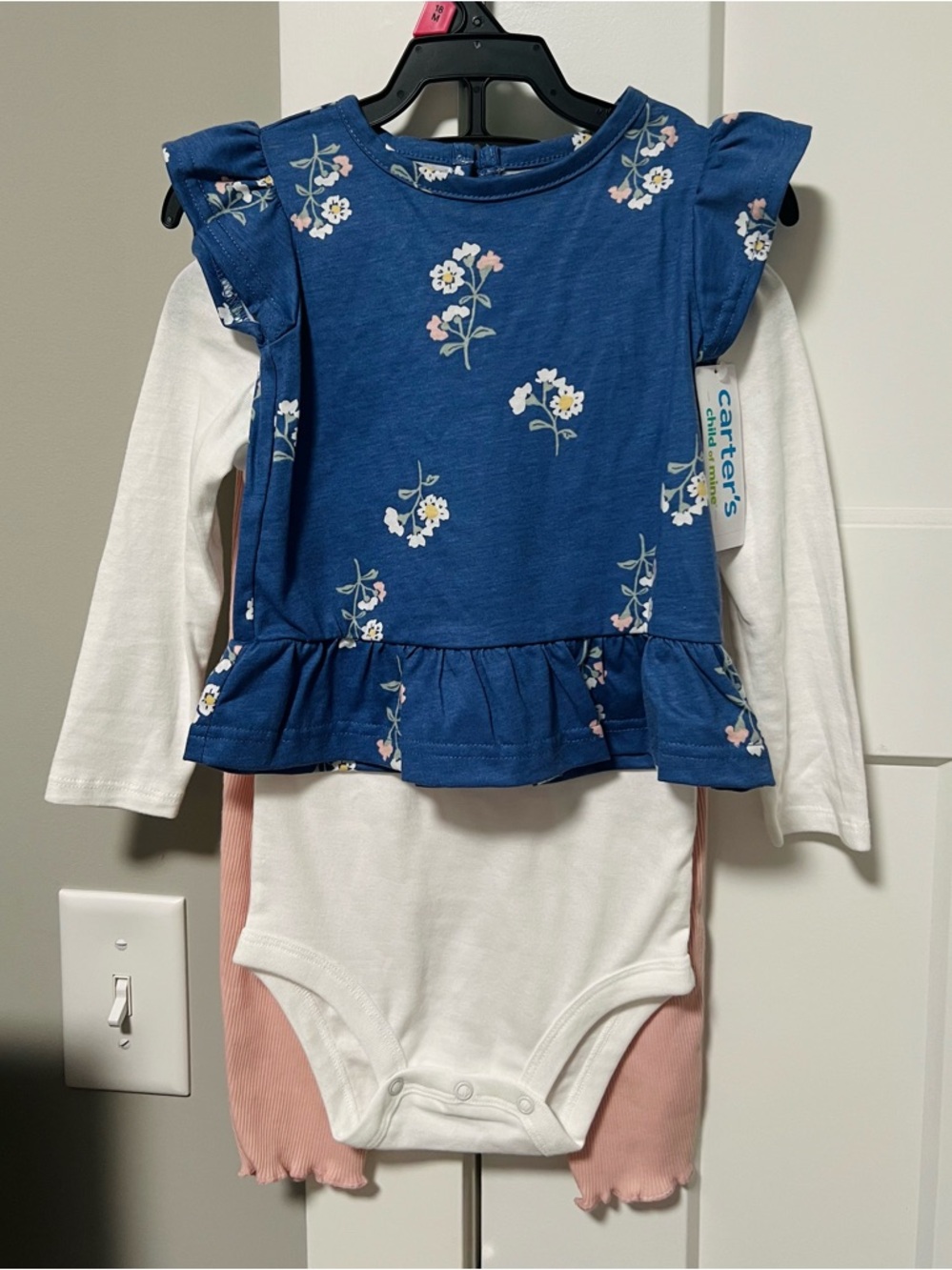 NWT Carter's 3pc Baby Girl Outfit Set 18M Floral Blue Pink
